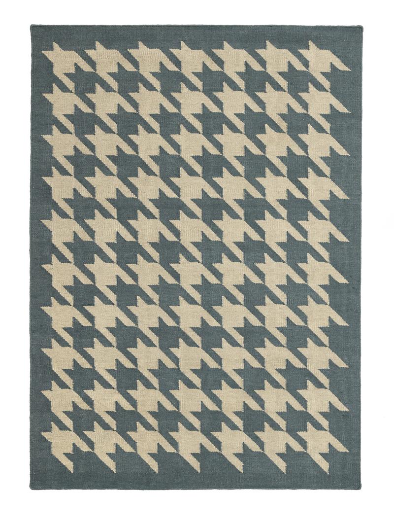 Houndstooth - Blauw / Beige