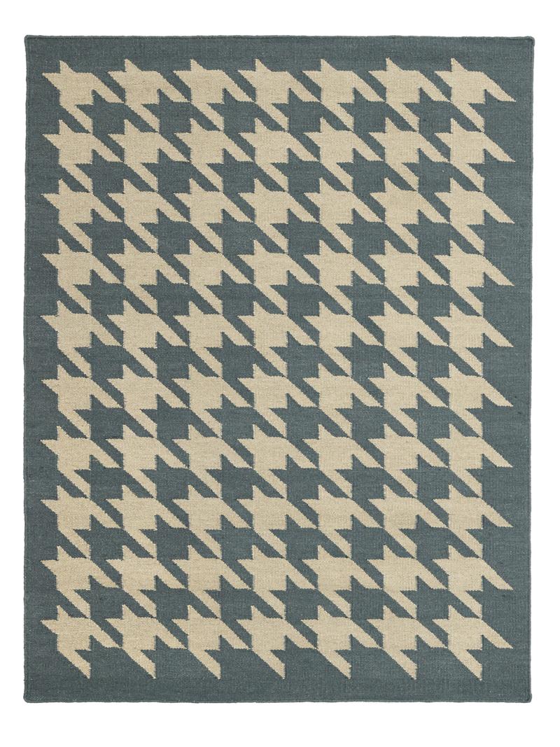 Houndstooth - Blauw / Beige
