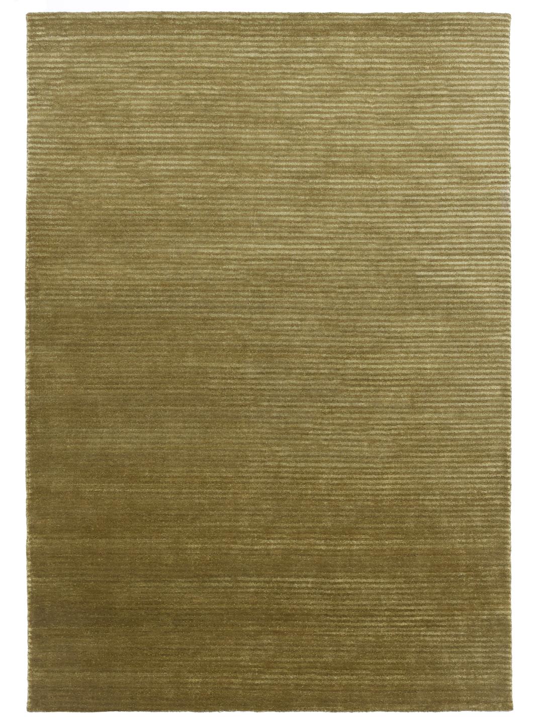 Fine Stripe tapijt in olijfgroen met een subtiele geribbelde textuur