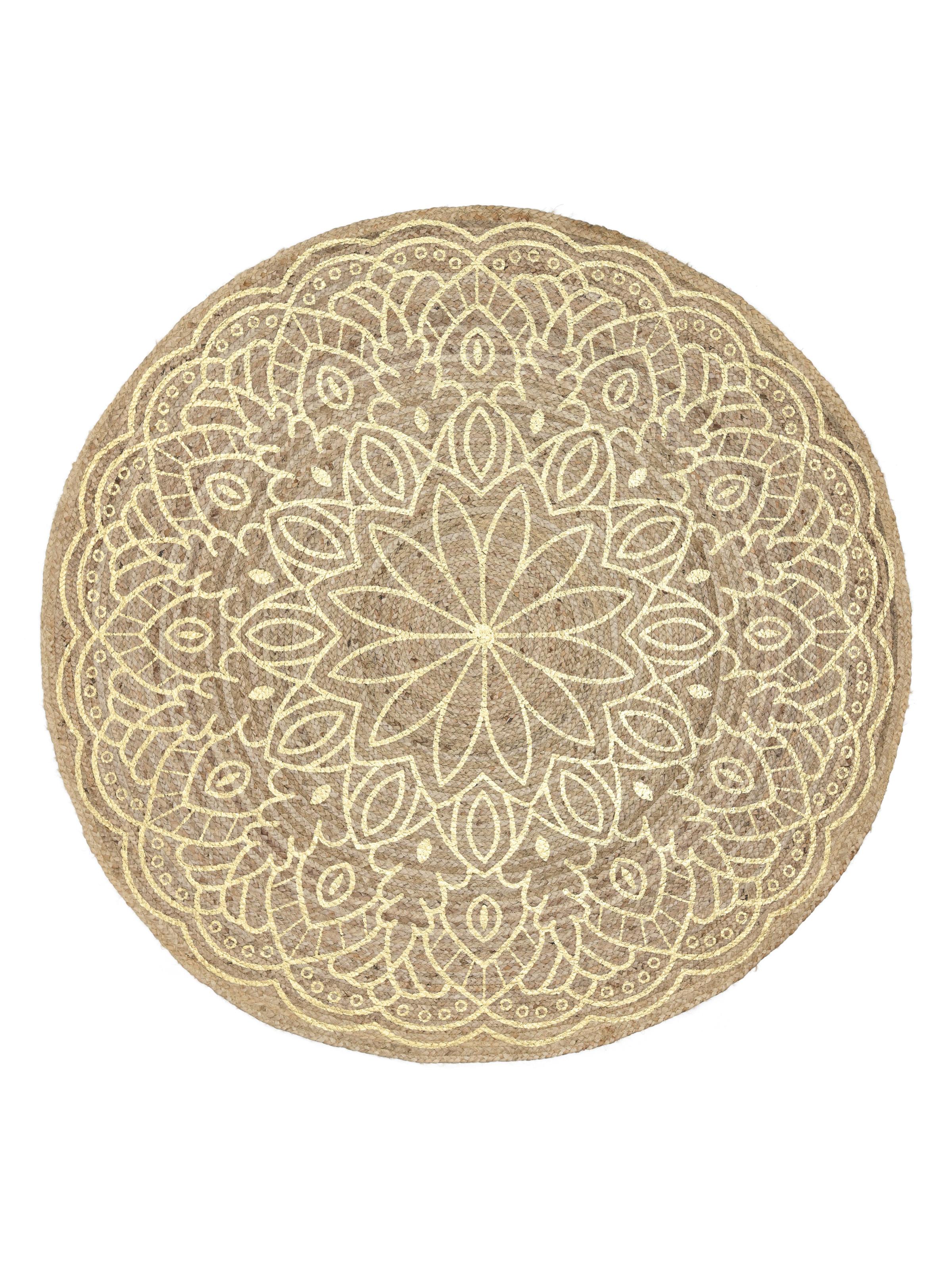 Rugvista Core Nikki Beige Goud Rond 150 Cm Jute Vloerkleed rugvista-core-nikki-beige-goud-rond-150-cm-jute-vloerkleed