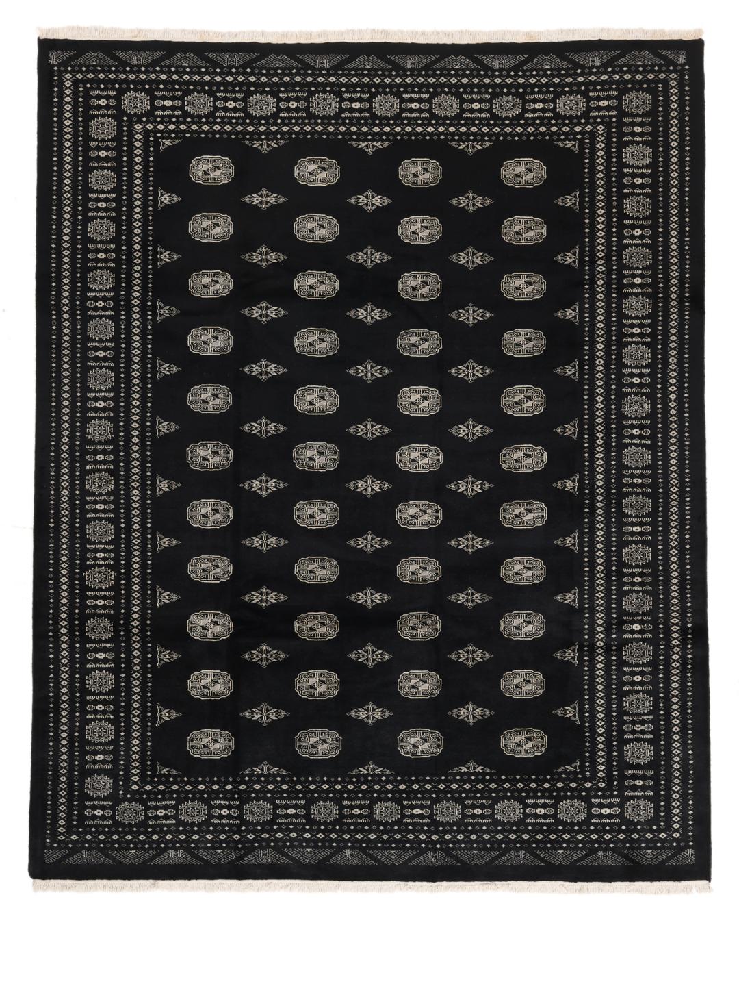 Pakistański Bucharski 3ply - Czarny / Ciemnoszary - 246 x 304 cm