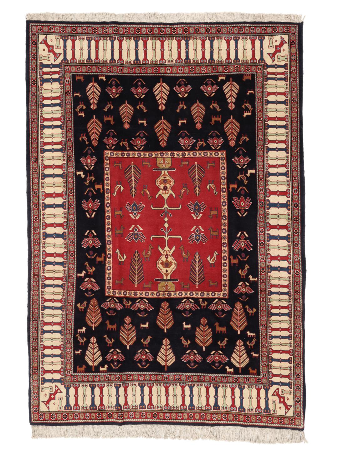 Hand-knotted Loribaft rug from the Middle East in multicolor