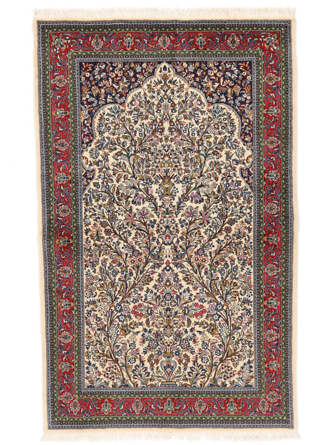 Hand-knotted Sarough rug from the Middle East in multicolor