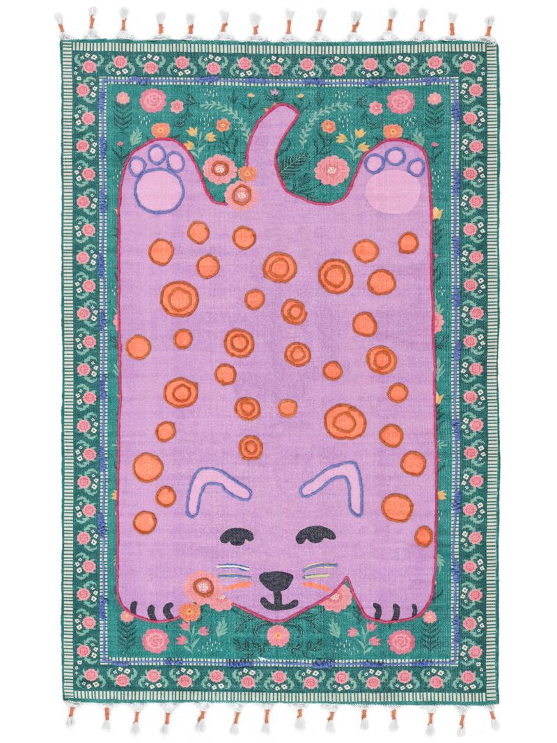 Lo Cat embroidery - Roze / Multicolor