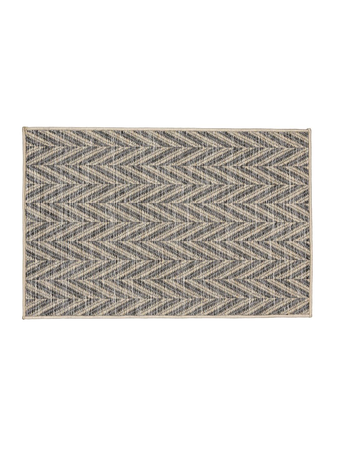 Dørmåtte i mørkegrå og beige