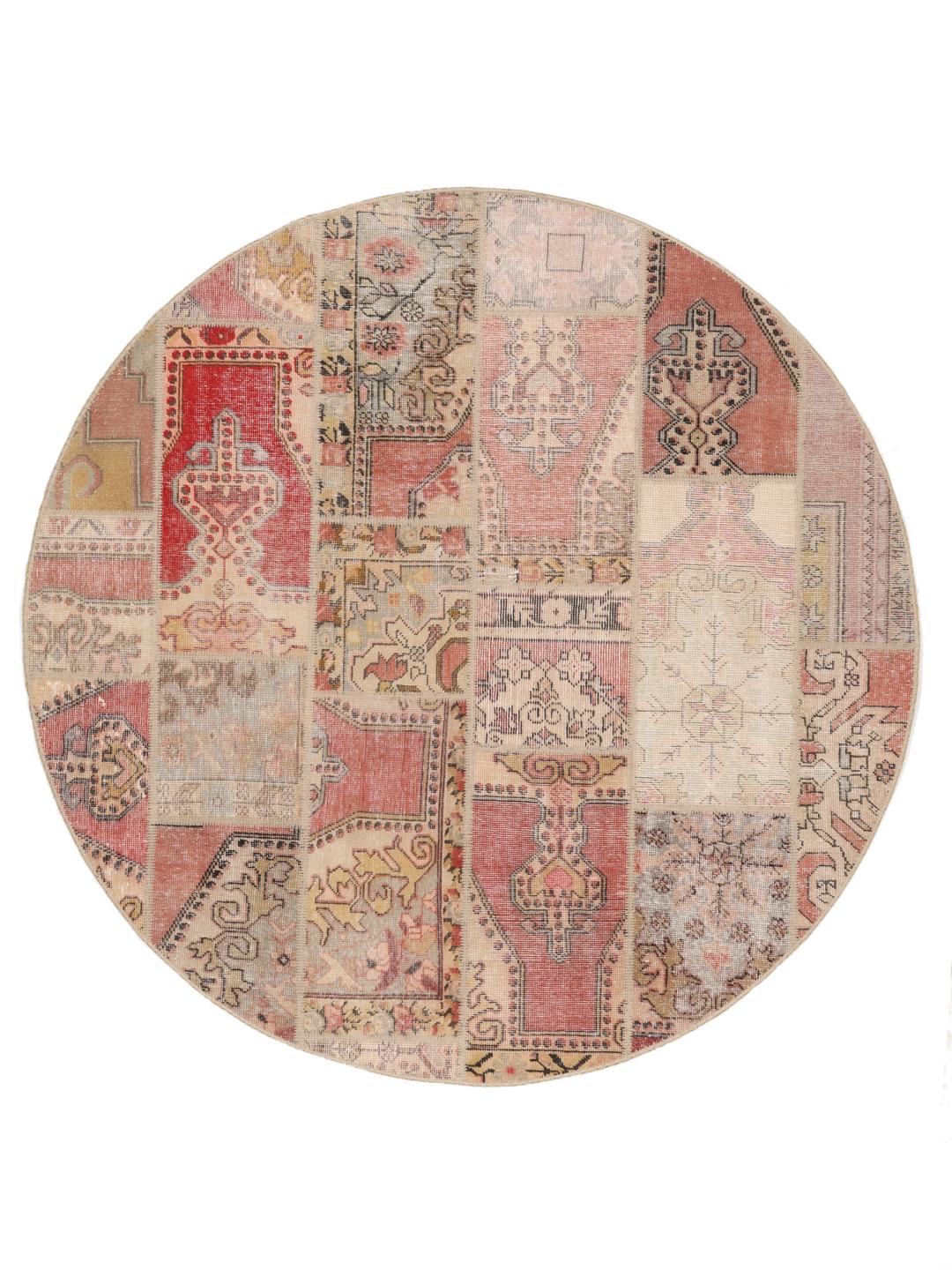 Patchwork - Brown / Orange - Ø 220 cm
