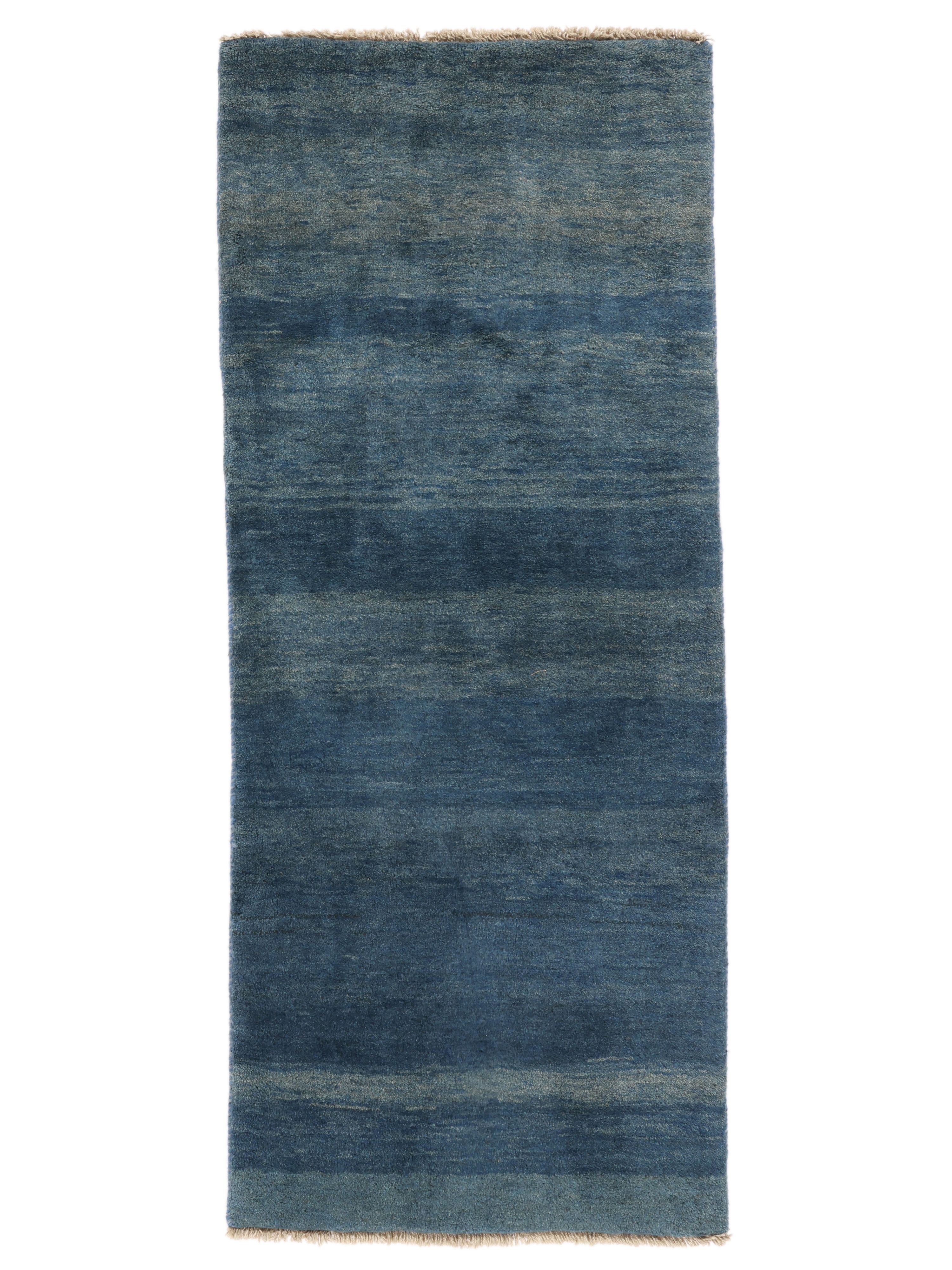Gabbeh loom Two Lines ブルーラグ - Rugvista
