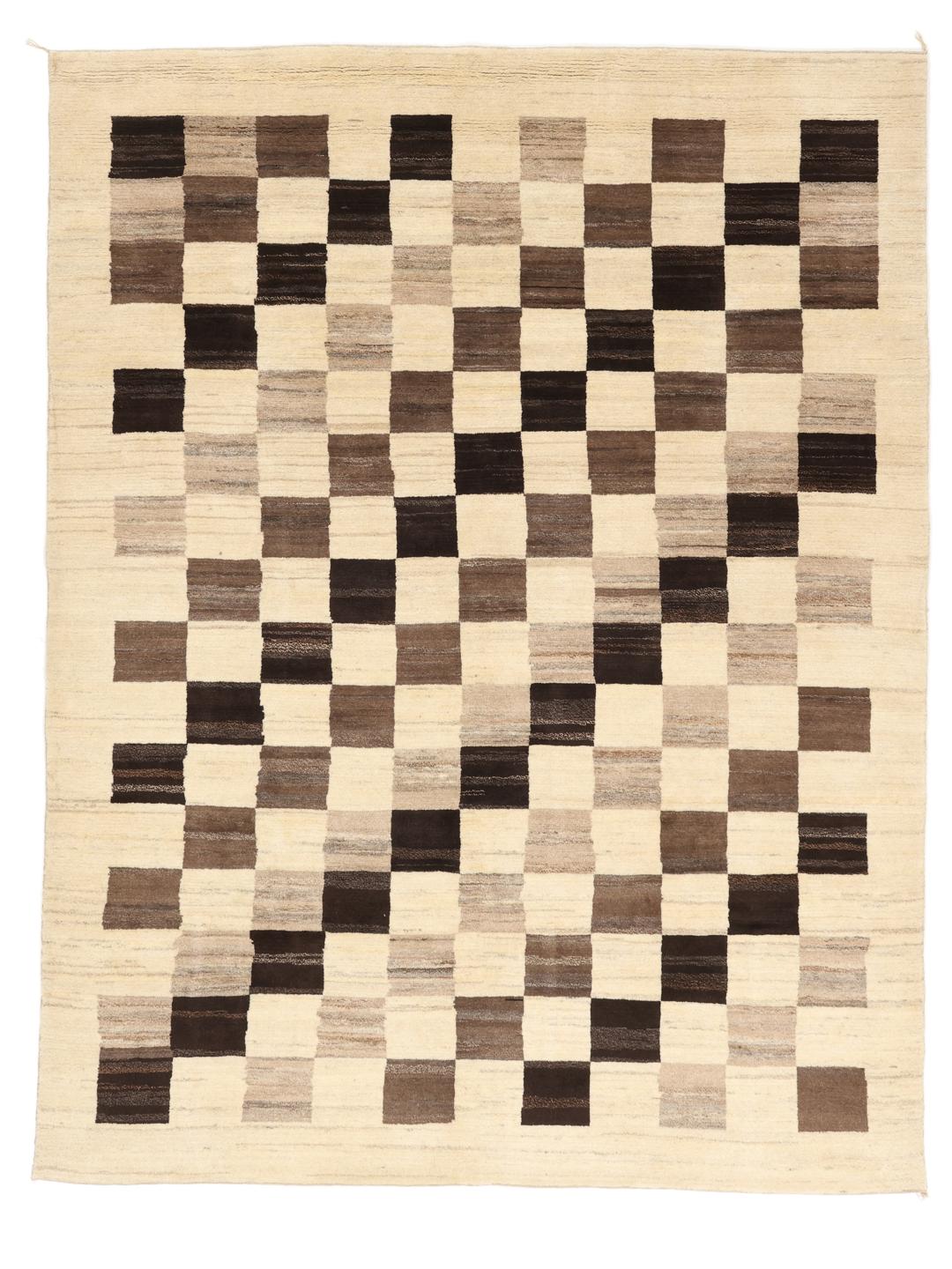 Hand-knotted Gabbeh Fine rug from the Middle East in beige and brown tones