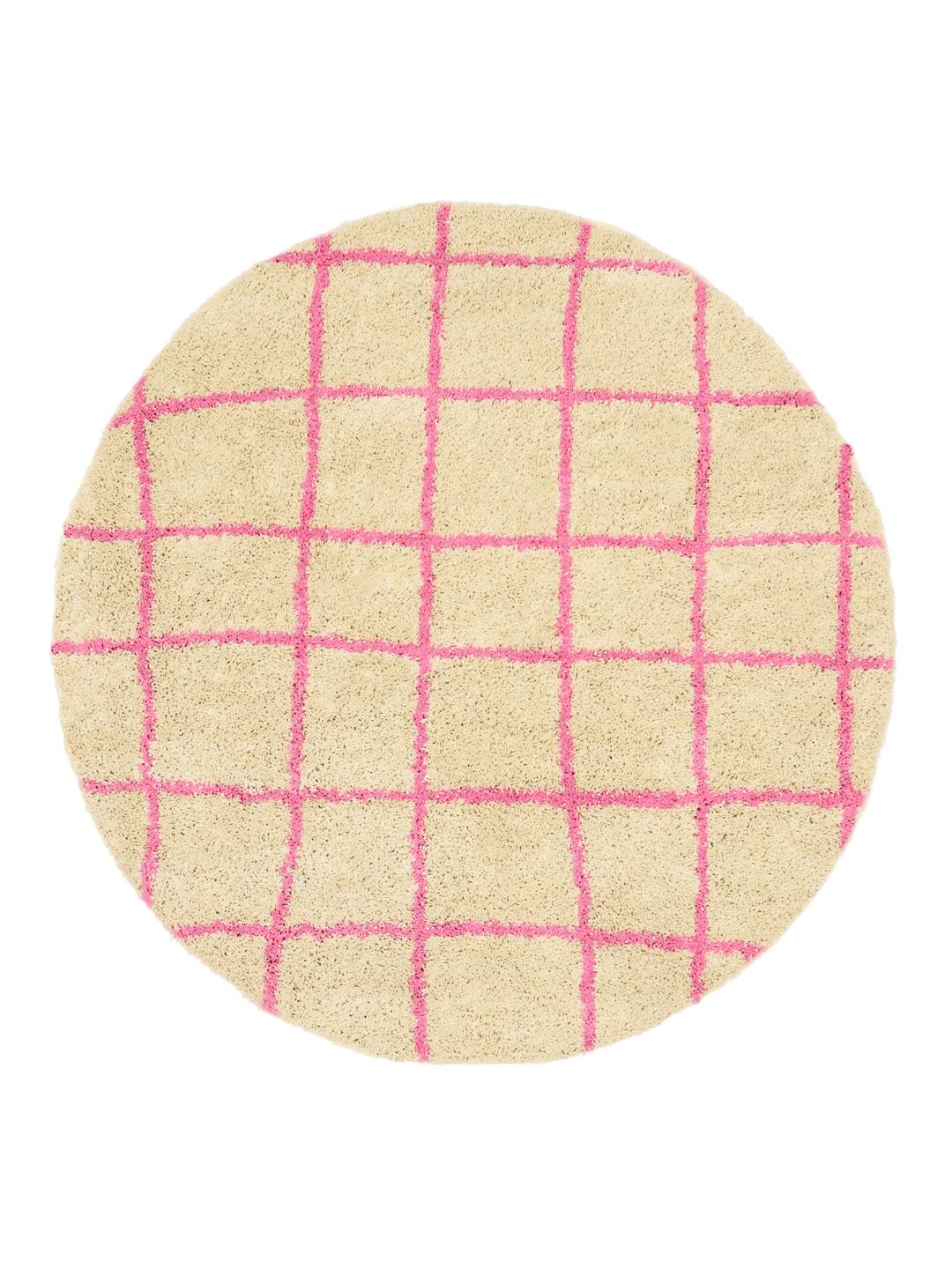Grid - Beige / Roze - Ø 150 cm