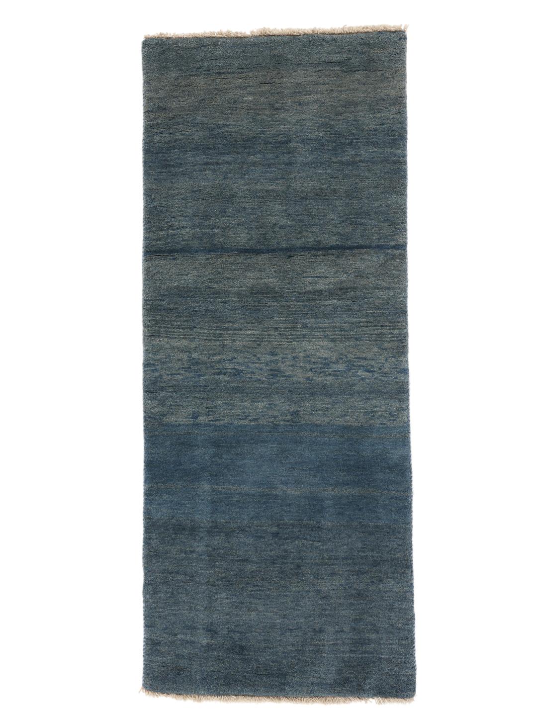 Håndknyttet blå løber fra Mellemøsten med et minimalistisk design