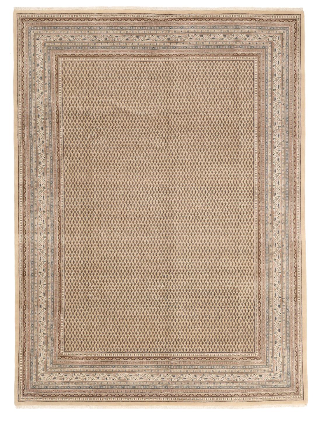 Handgeknoopt Mir Indo-tapijt uit India in beige tinten