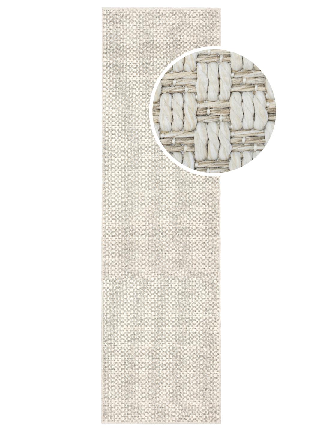 Beige en witte loper