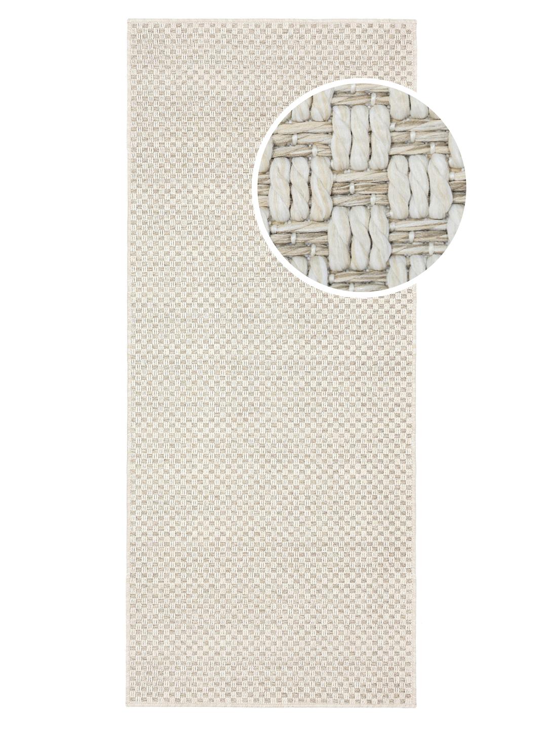 Beige en wit gestructureerd tapijt