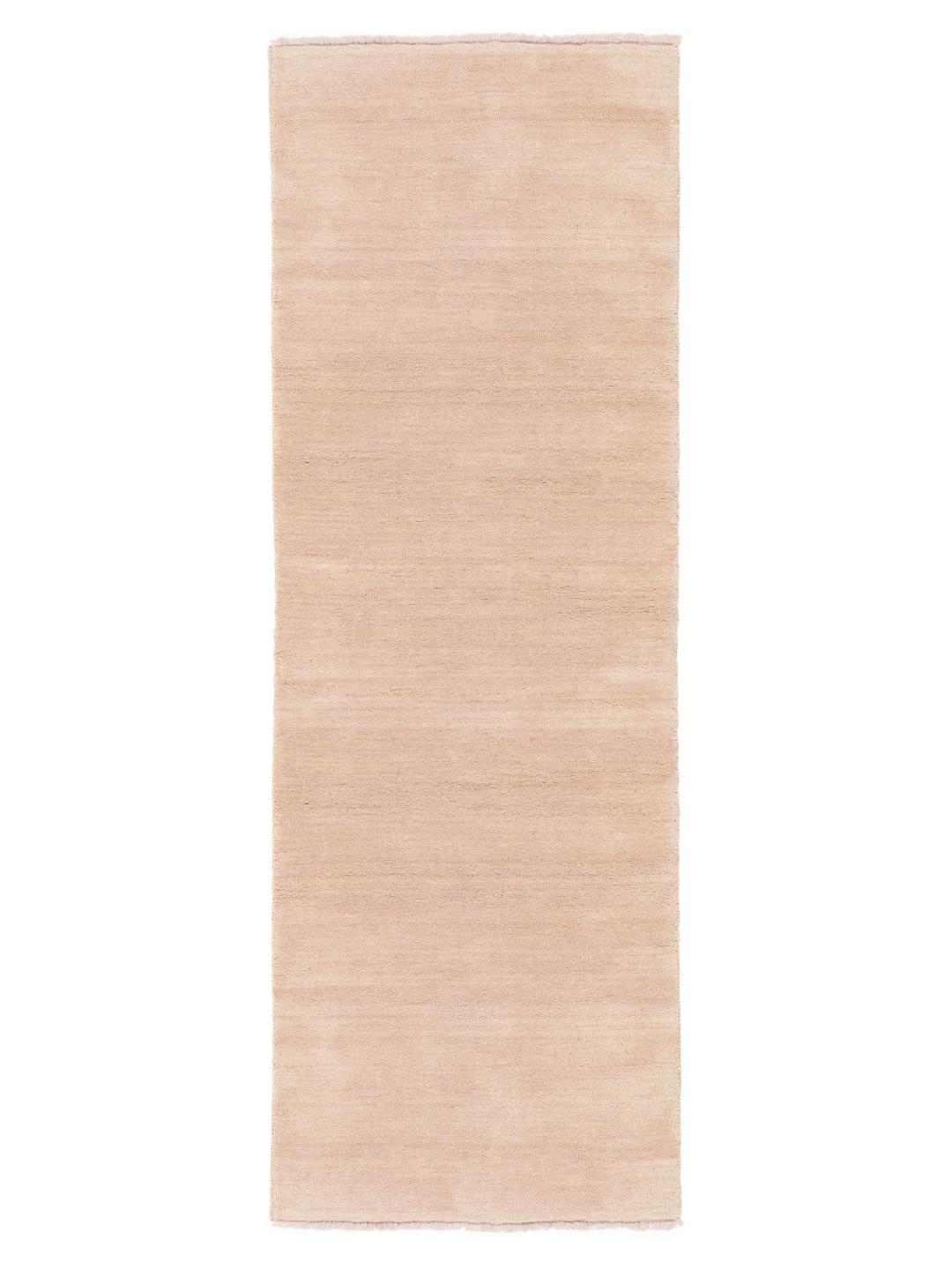 Handloom Fringes lichtroze loper met bijpassende franjes