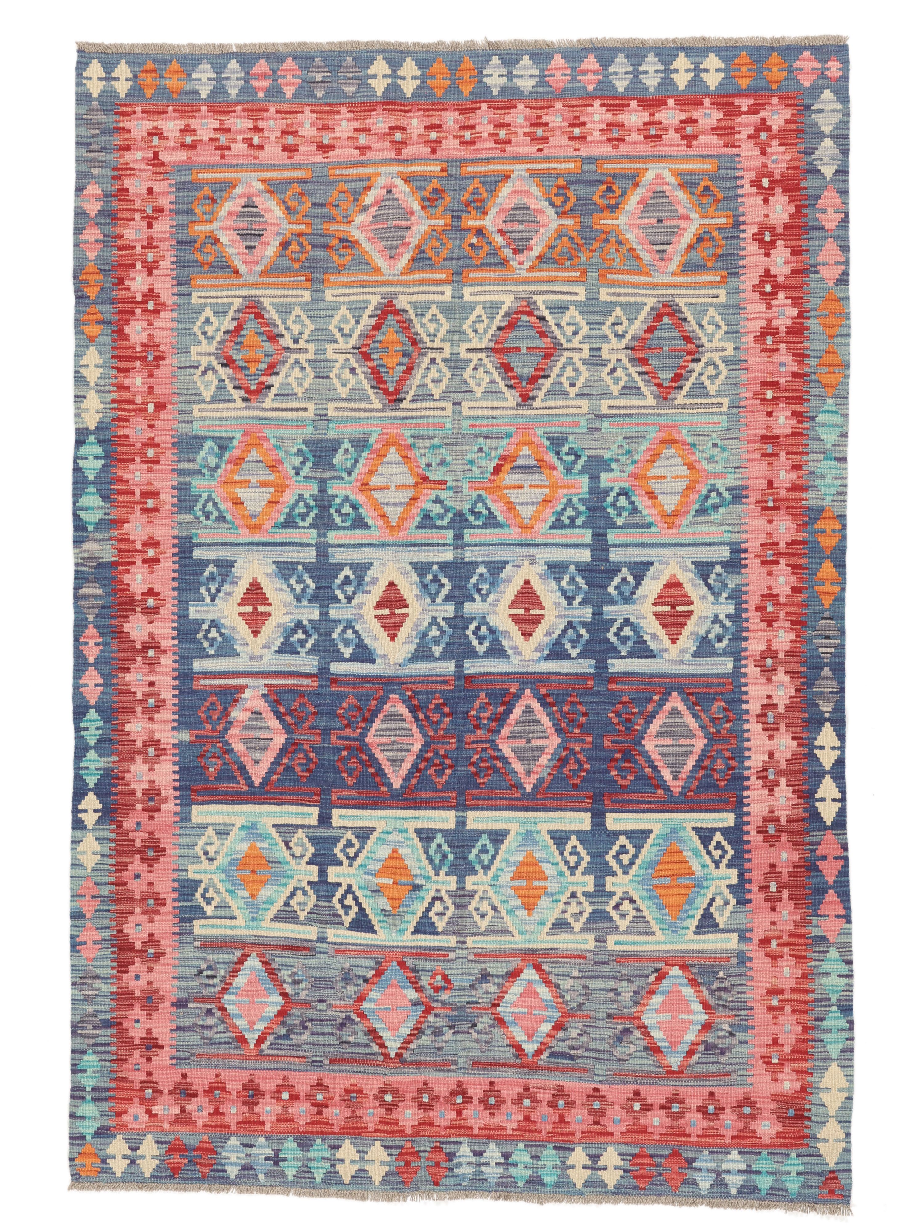 本物のキリムアフガニスタンの古いスタイルのラグをお買い求めください