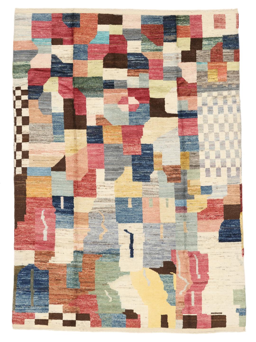 Håndknyttet multicolor berbertæppe fra Afghanistan