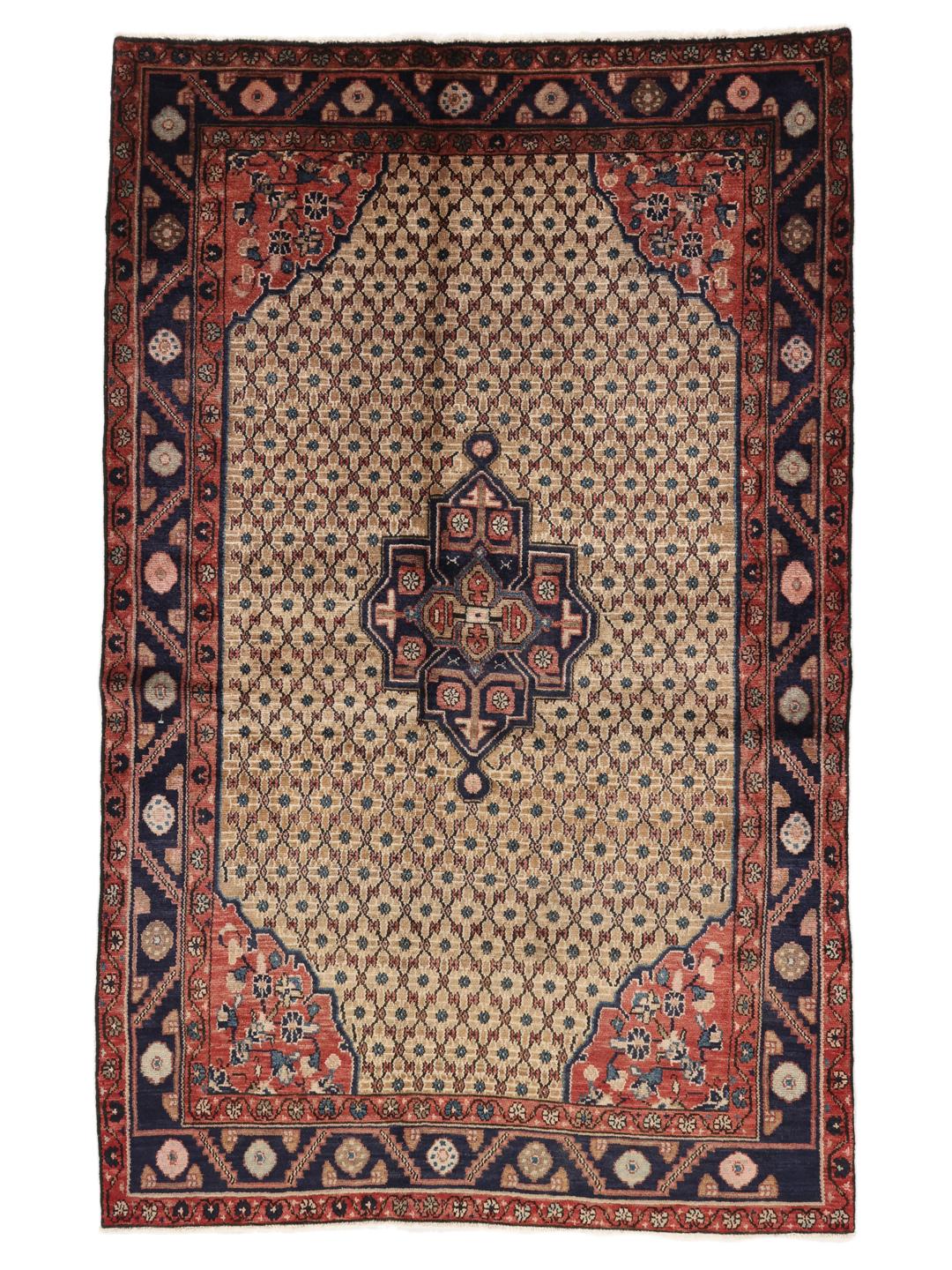 Handgeknoopt Koliai-tapijt uit het Midden-Oosten met een multicolor geometrisch patroon