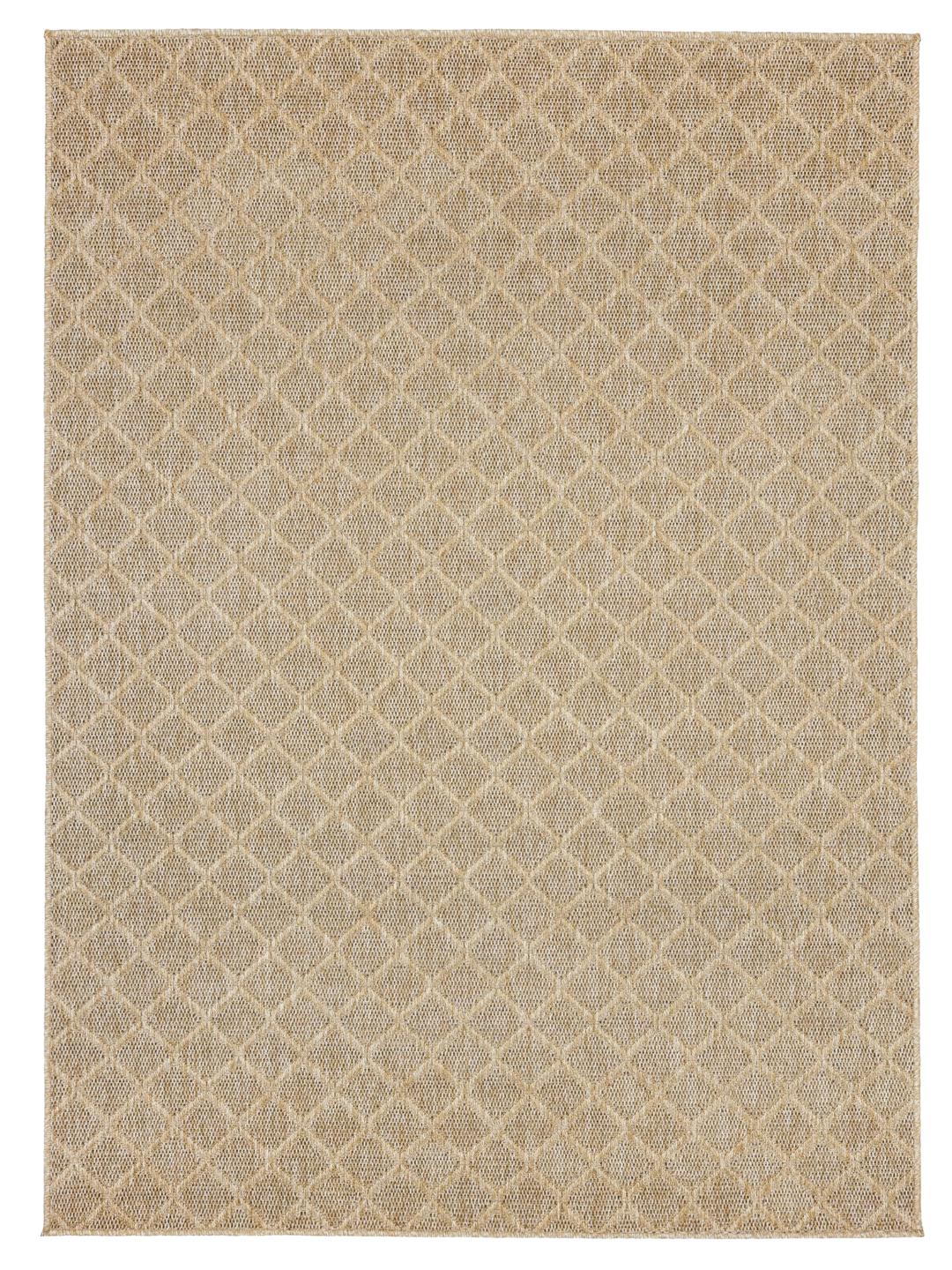 Tapis beige avec un motif géométrique