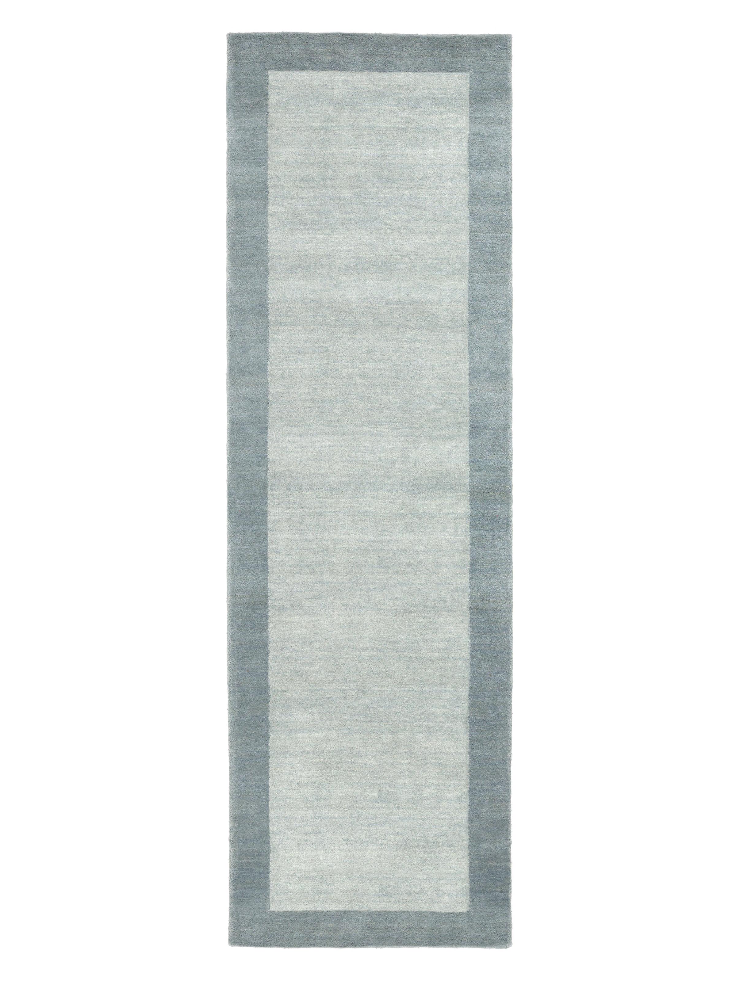 Rugvista premium - Handloom Frame - Dusty Blue, Runner 80 x 250 cm Wool ...