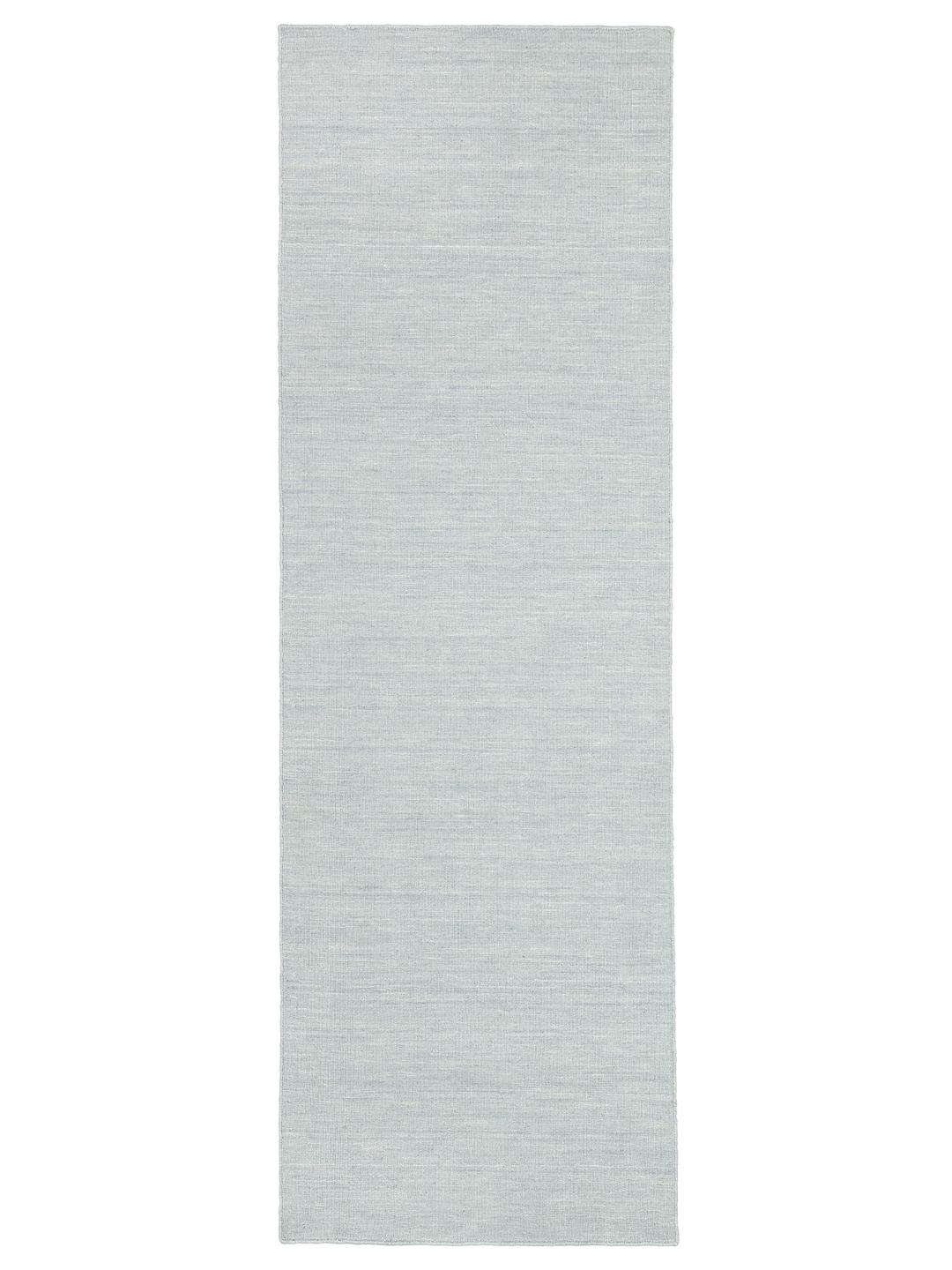 Blue flatwoven wool runner rug