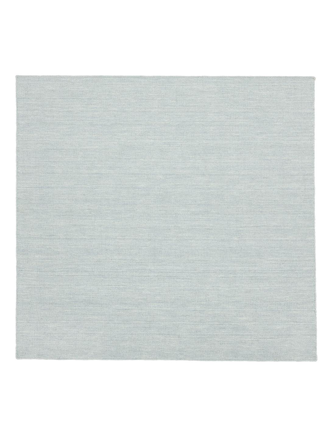Square dusty blue wool rug