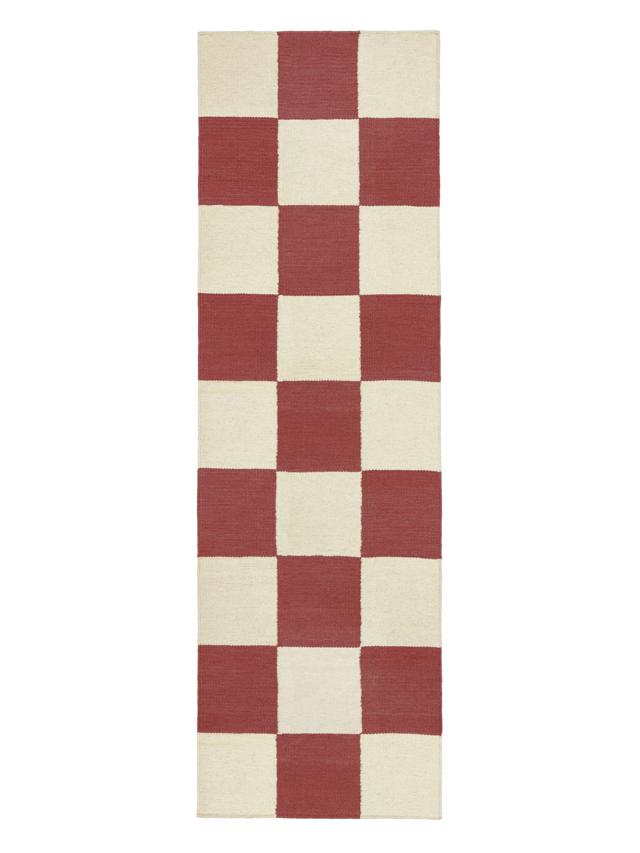 Tappeto runner a scacchi per corridoio, 60 x 180 cm, verde, lavabile