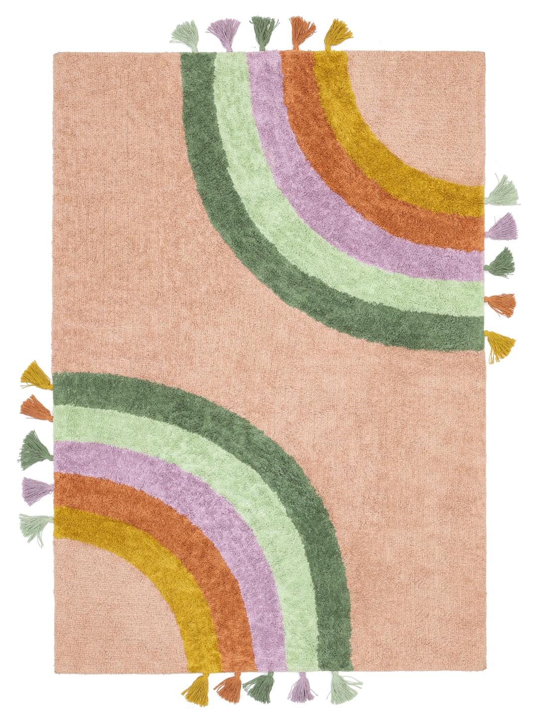 Pastel Multicolor Rug Rainbow Pink Rug - Rugvista
