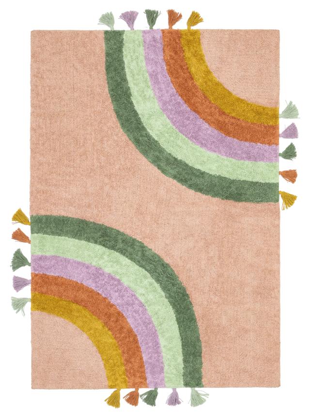 Maui Kids - Tapis pour enfant rond - motif étoiles rouge bleu