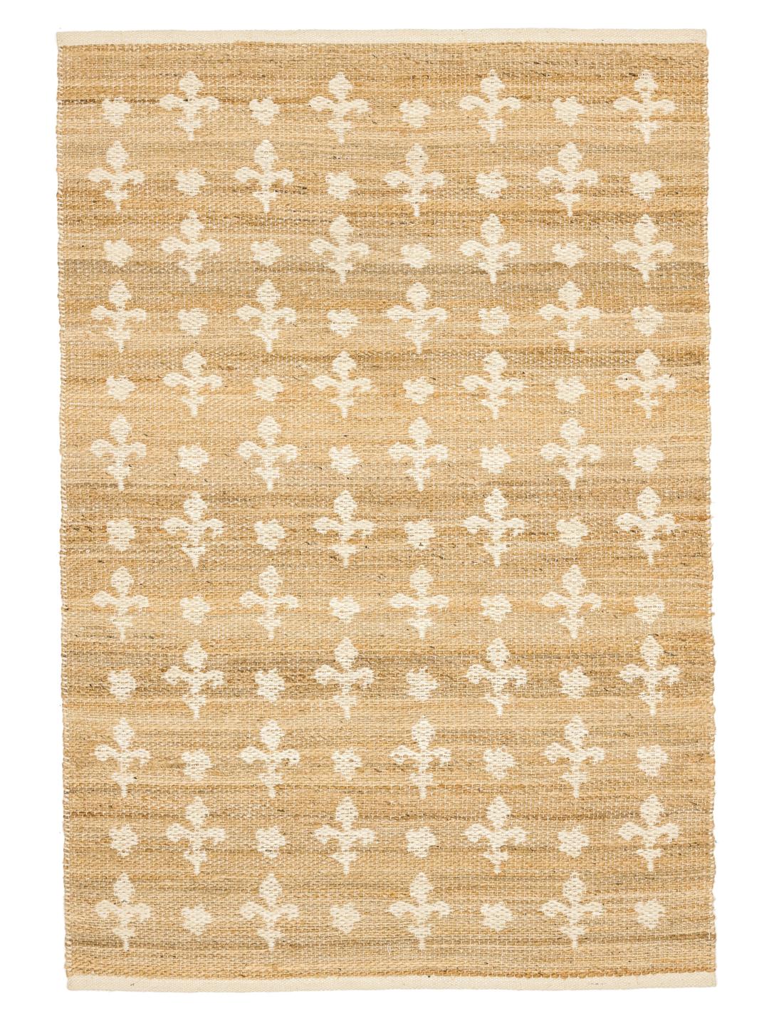 Beige vloerkleed met natuurlijke geweven textuur