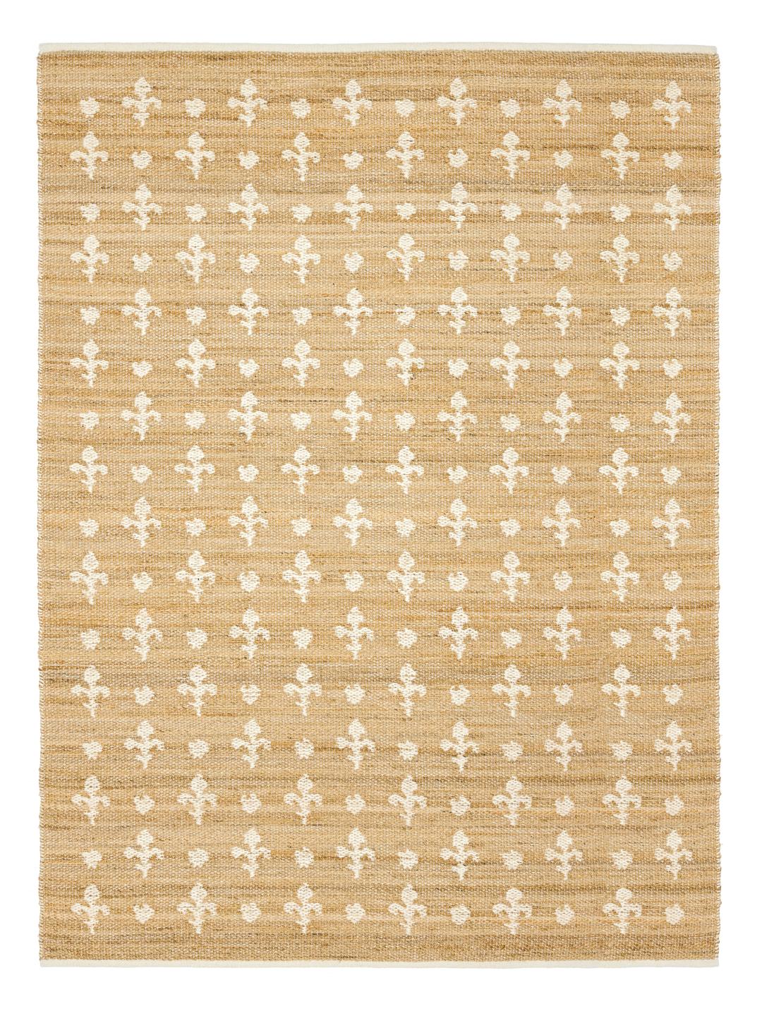 Beige tæppe med naturlig vævet struktur