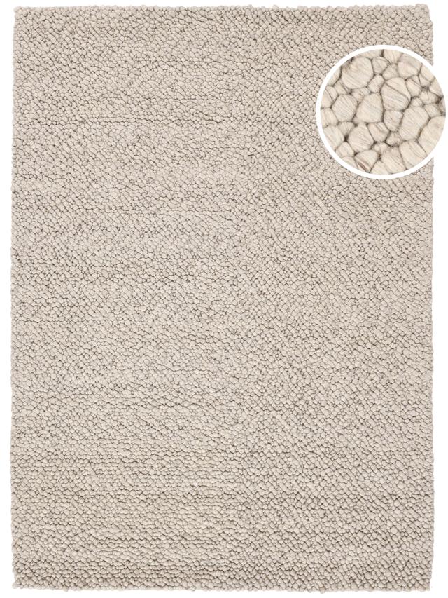 Greige Textured Rug Rugvista essential - River - Greige / Natural White 200 x 300 cm Rug ...