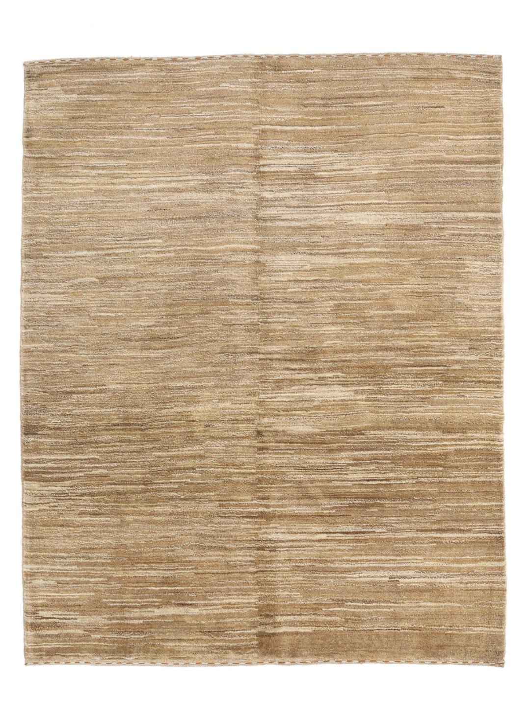 Håndknyttet Gabbeh-tæppe fra Mellemøsten i beige nuancer.