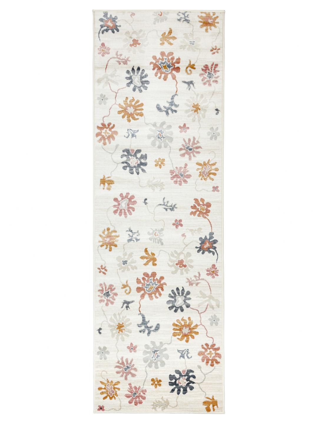 Tapis de couloir multicolore avec motif floral
