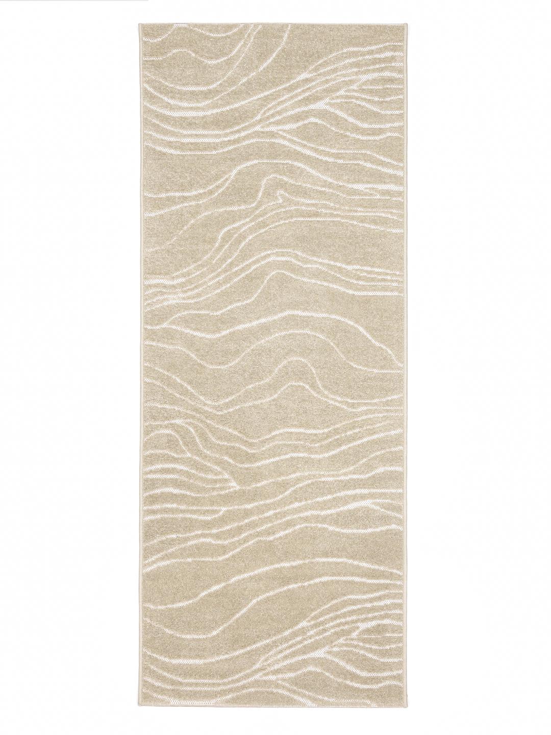 Beige tæppeløber med organiske linjer
