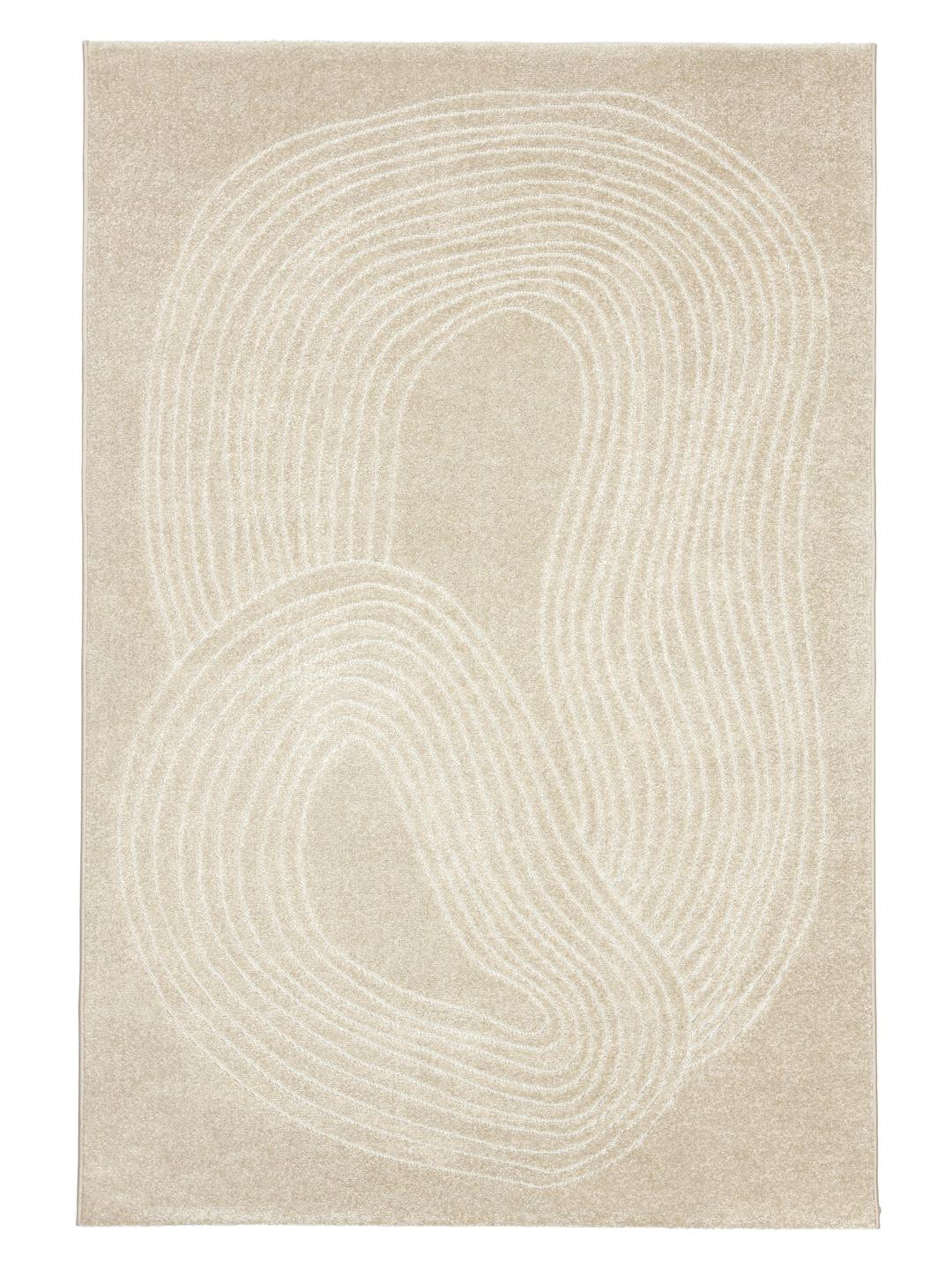 Tappeto beige con linee organiche