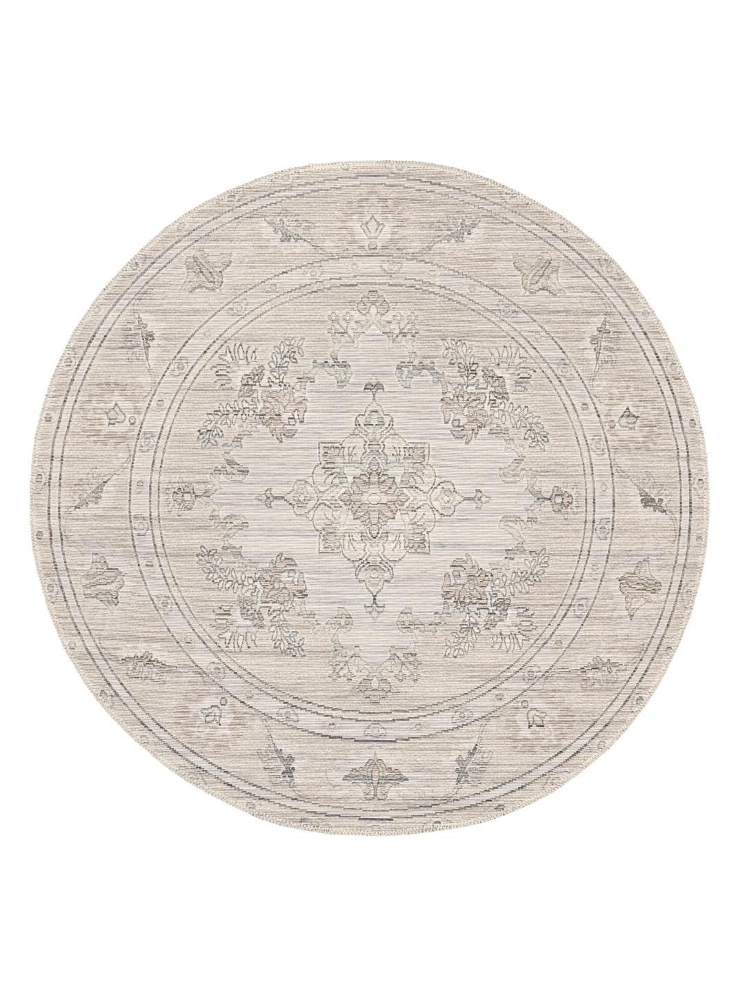 Tapis rond beige et multicolore