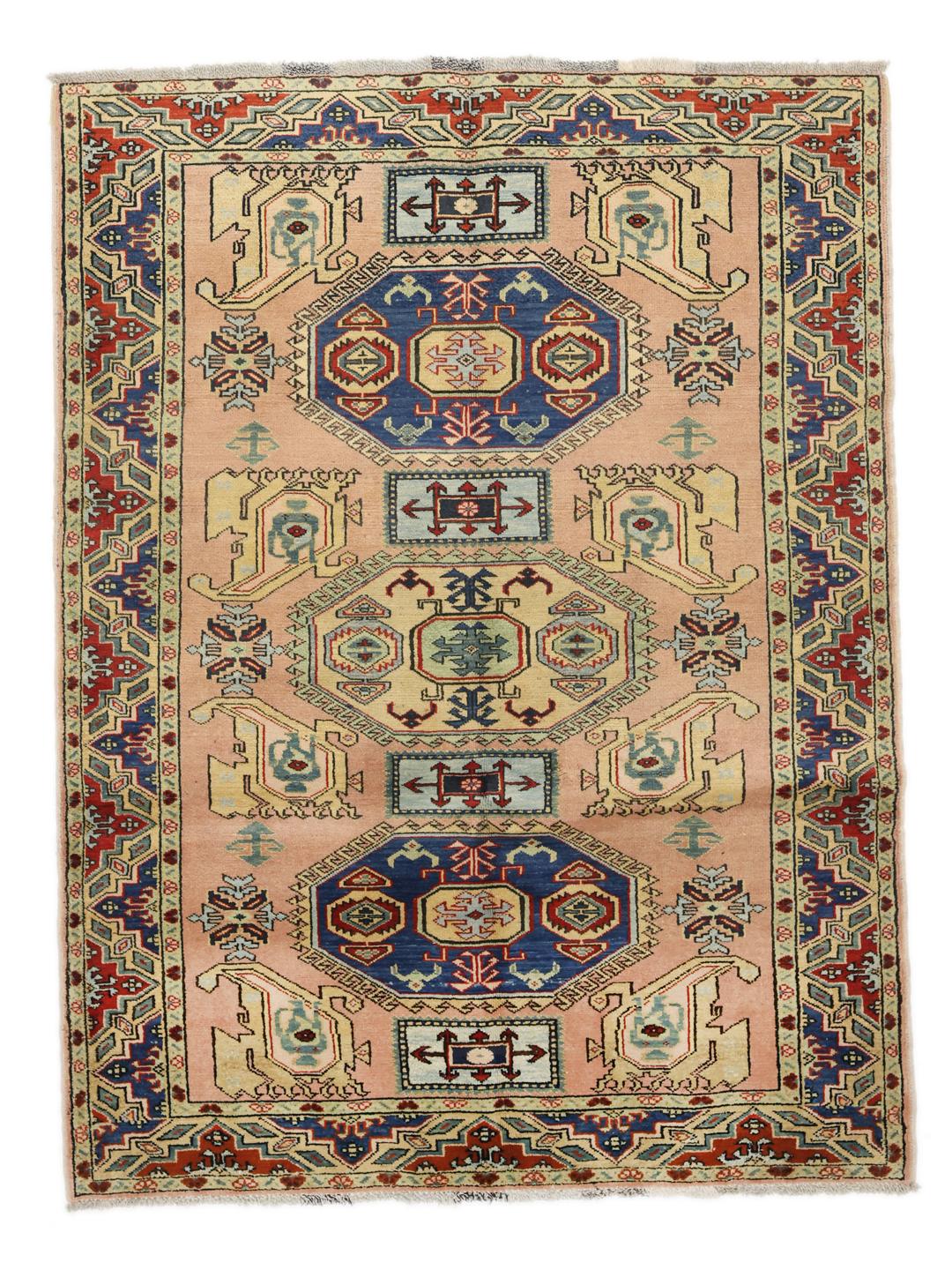 Hand-knotted Hamadan rug from the Middle East with a multicolor geometric design