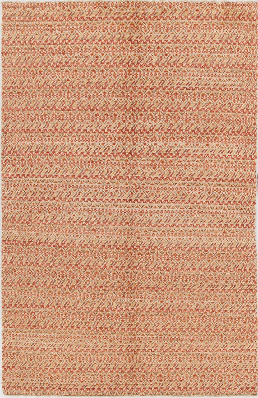 Handgeknoopt Afghaans Gabbeh-tapijt in rode en beige tinten