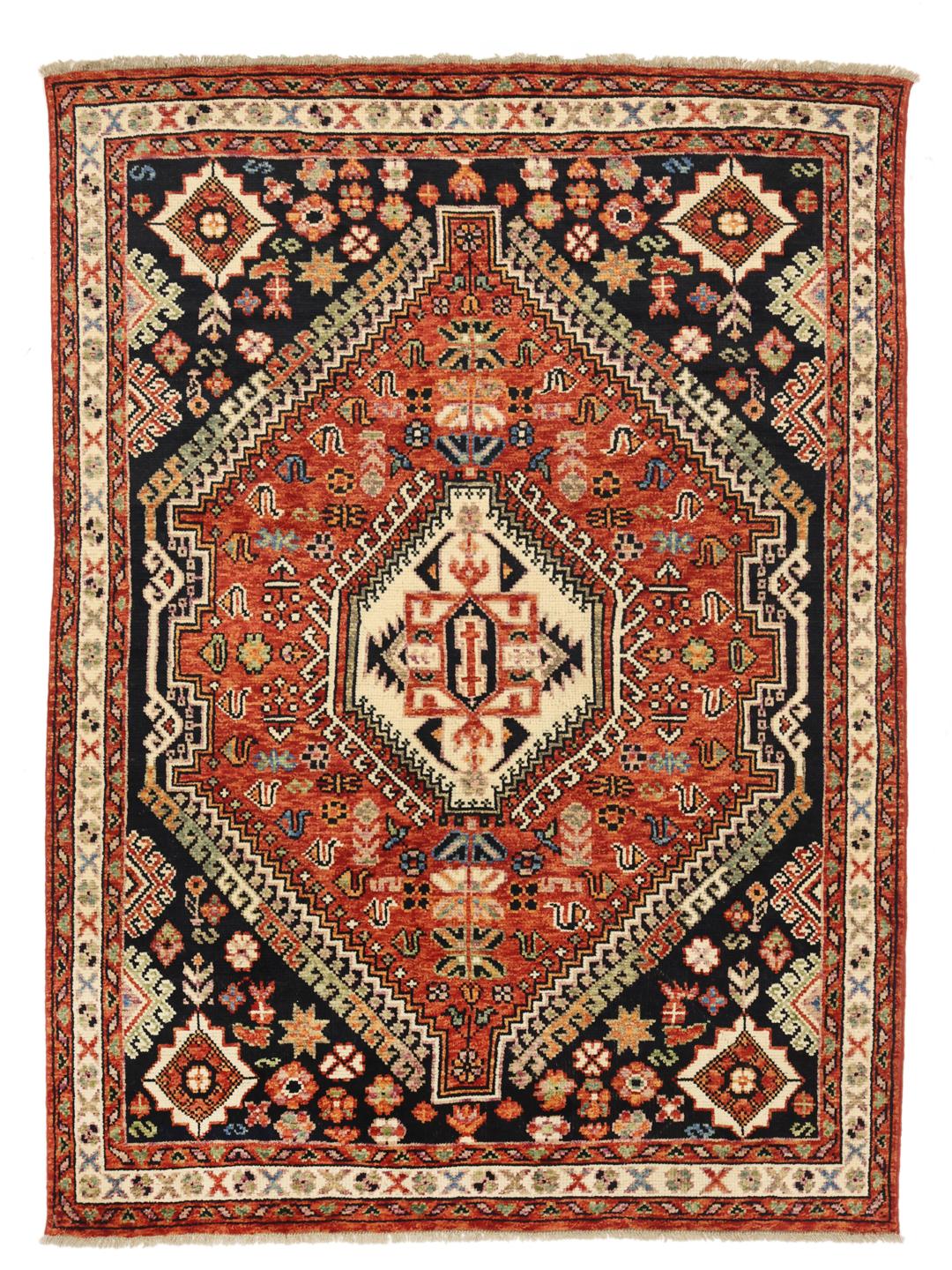 Tapis afghan Kazak noué à la main dans des tons rouge et noir