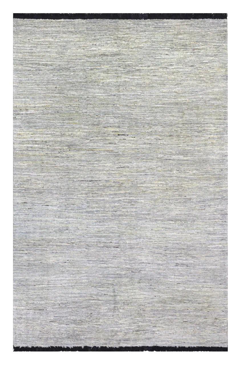 Tapis Gabbeh Modern noué à la main, originaire d'Afghanistan, en gris