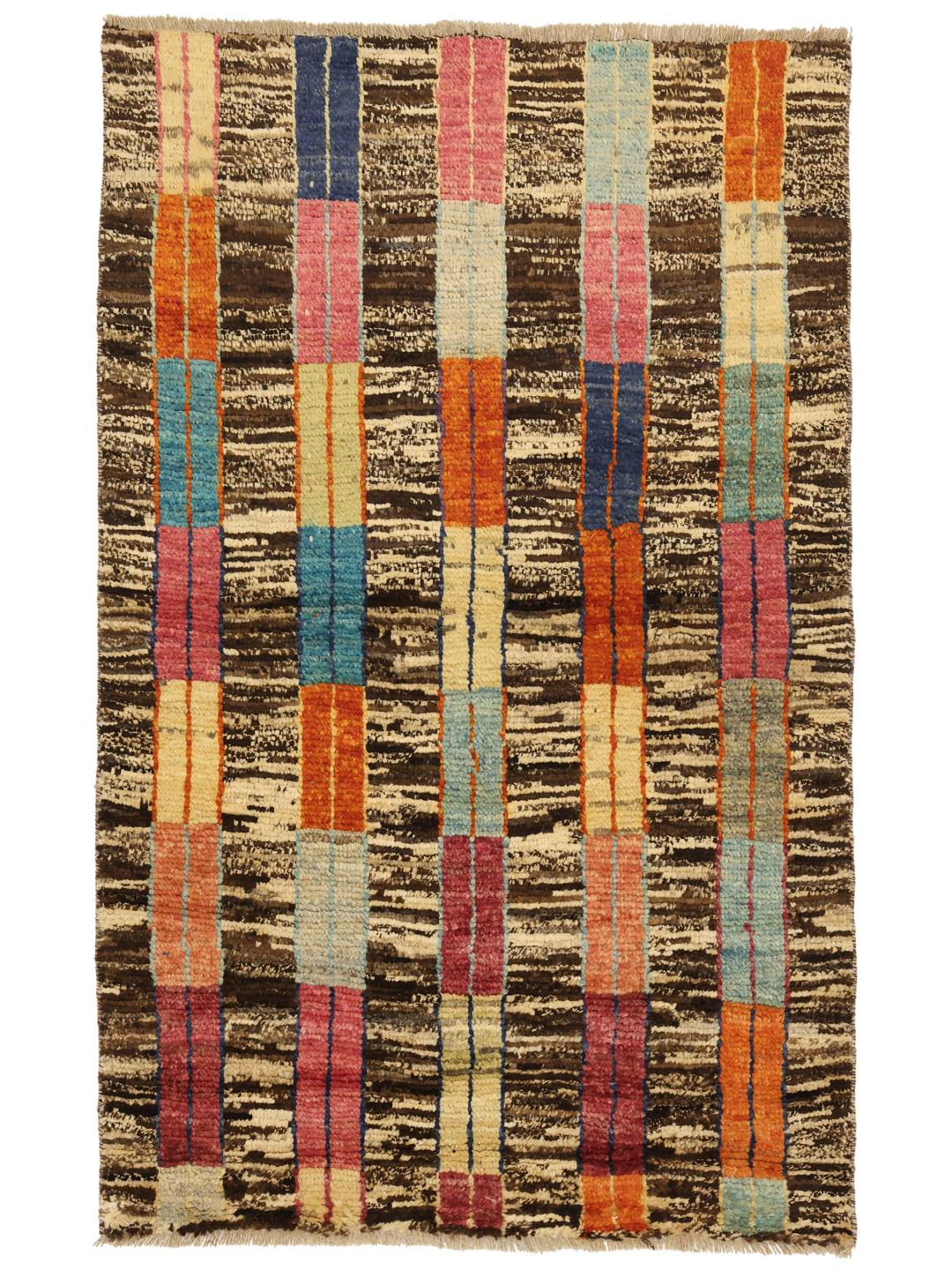 Handmade Berber rug from Afghanistan in vibrant multicolour