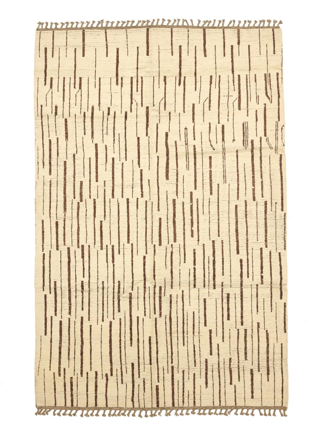 Handgeknoopt tapijt in Berberstijl uit Afghanistan in beige en bruin