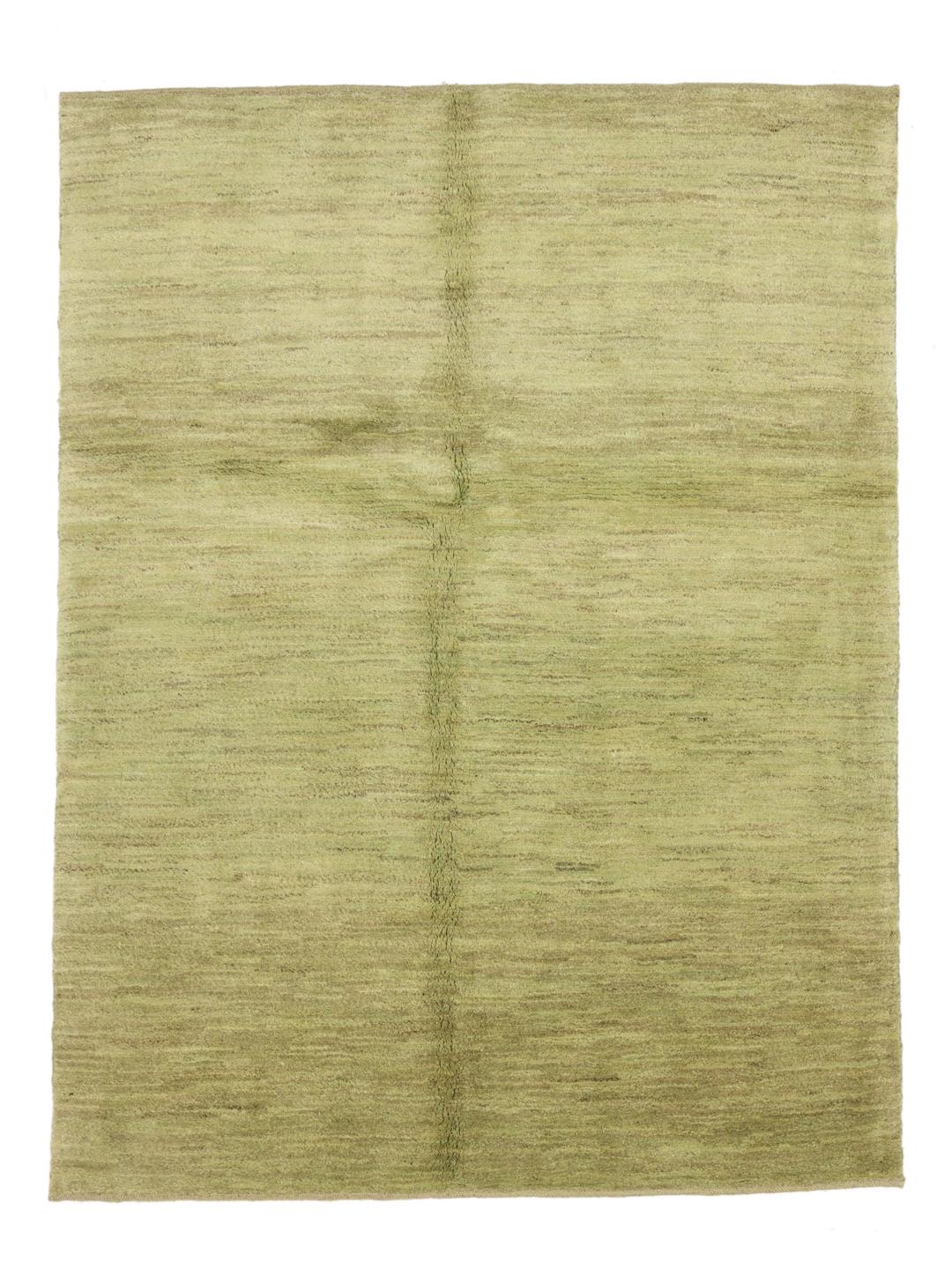 Tapis Gabbeh noué à la main originaire du Moyen-Orient en vert clair