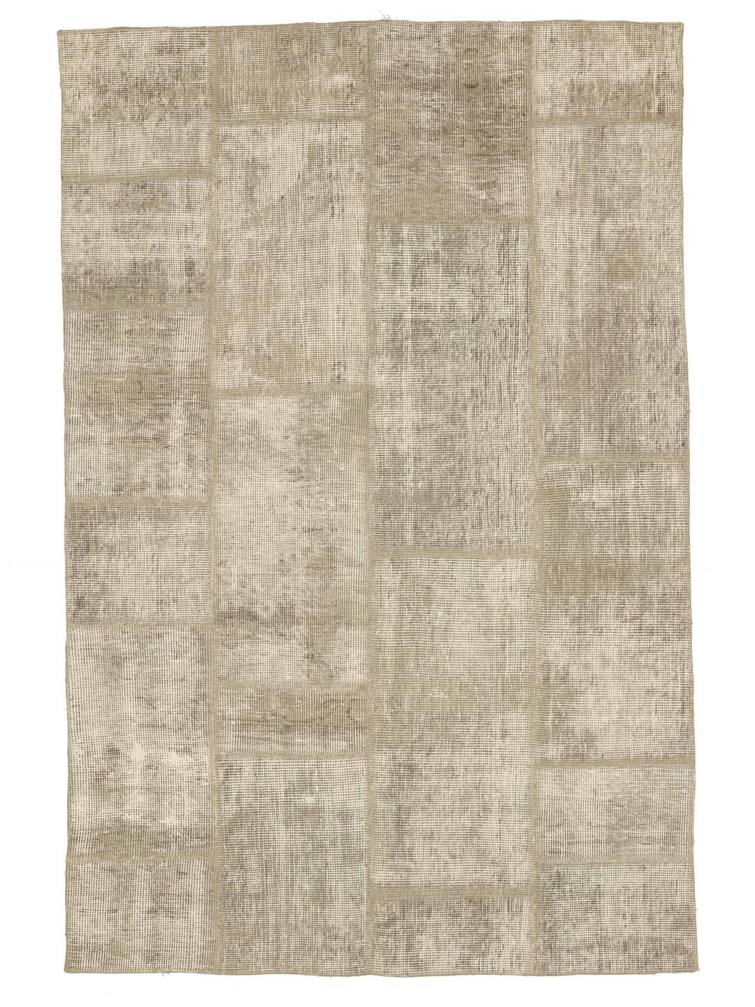 Håndlavet patchwork-tæppe fra Mellemøsten i beige nuancer