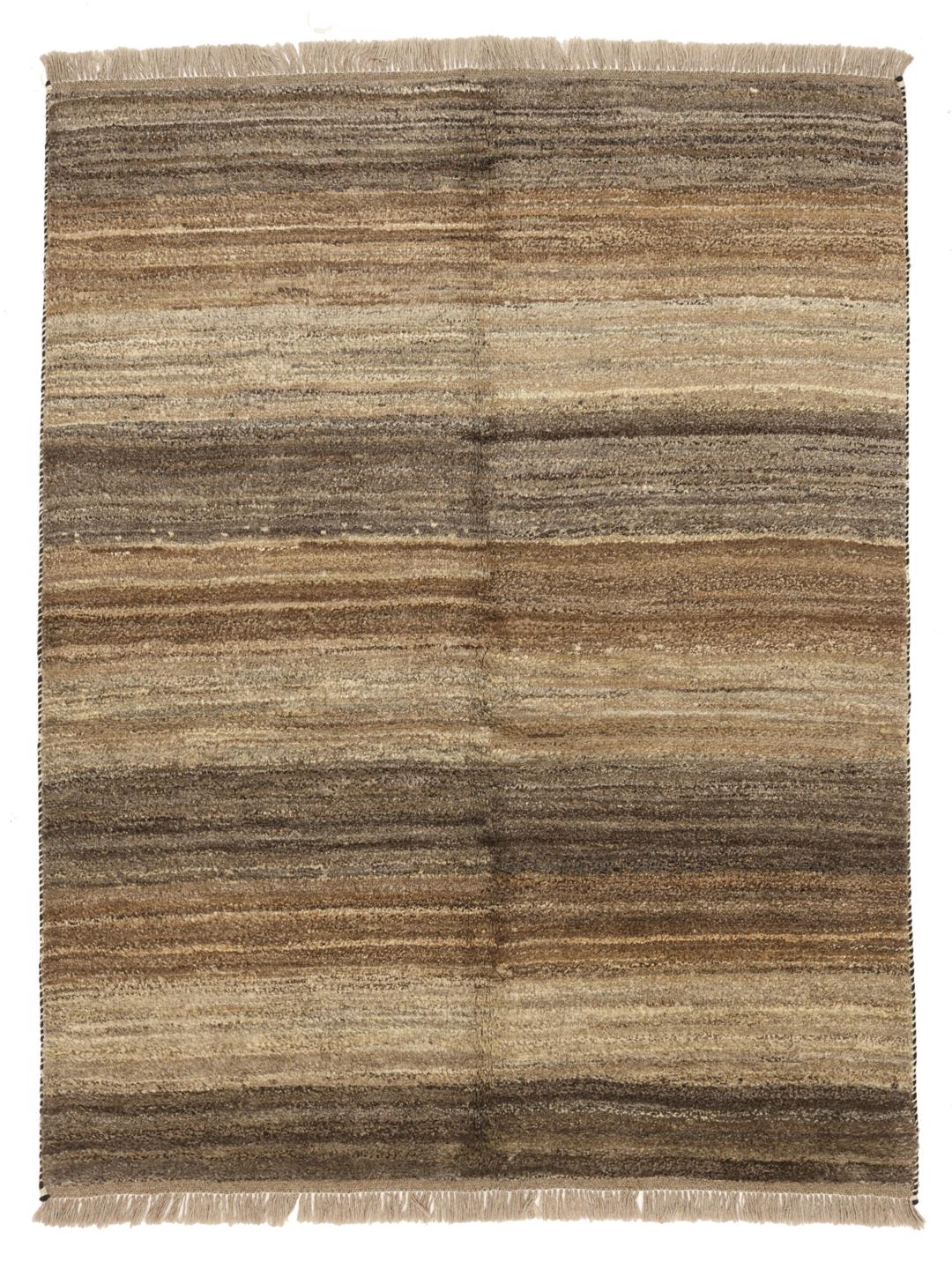 Hand-knotted Gabbeh rug from the Middle East in brown tones