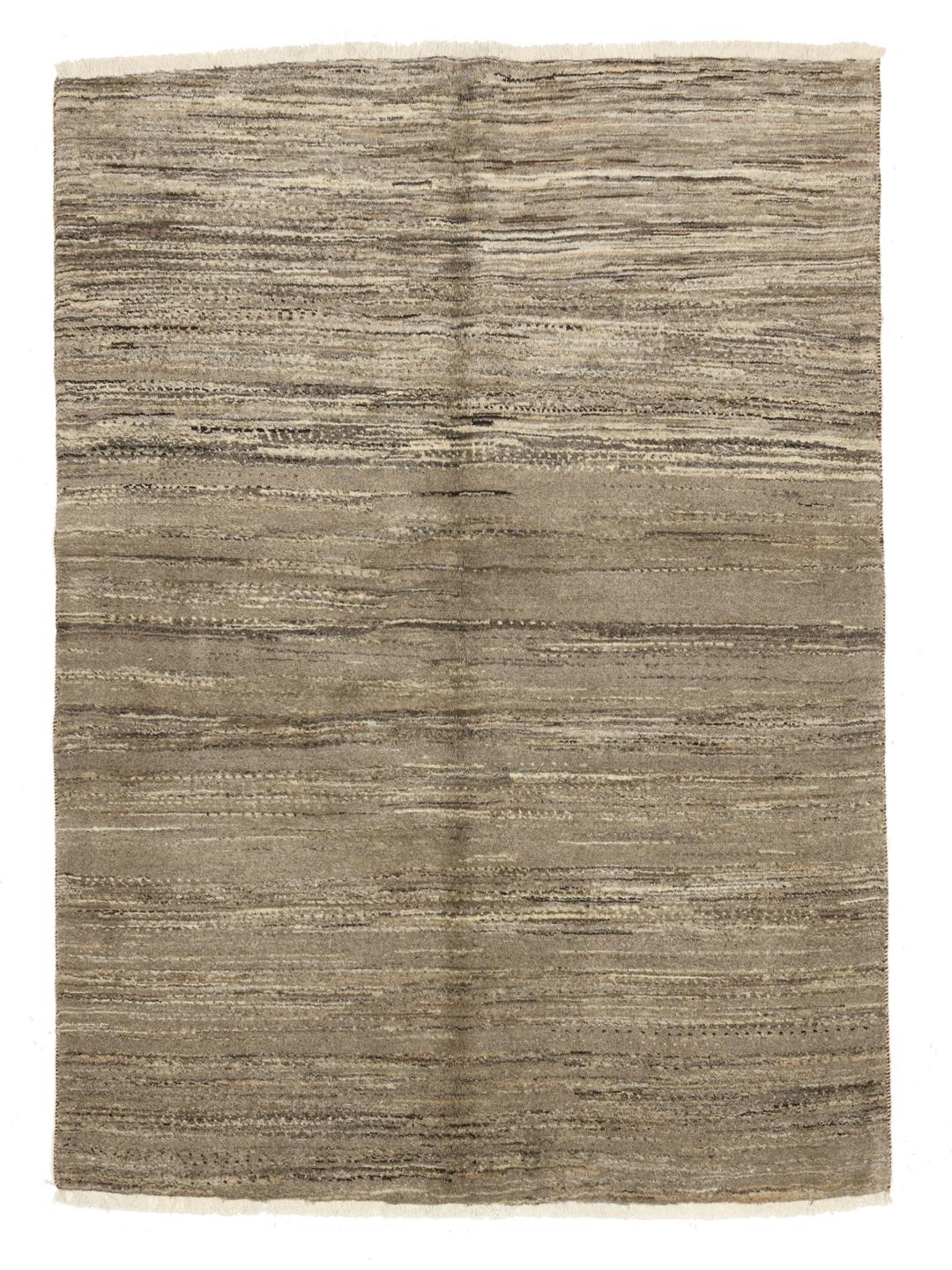 Hand-knotted Gabbeh rug from the Middle East in earthy brown tones