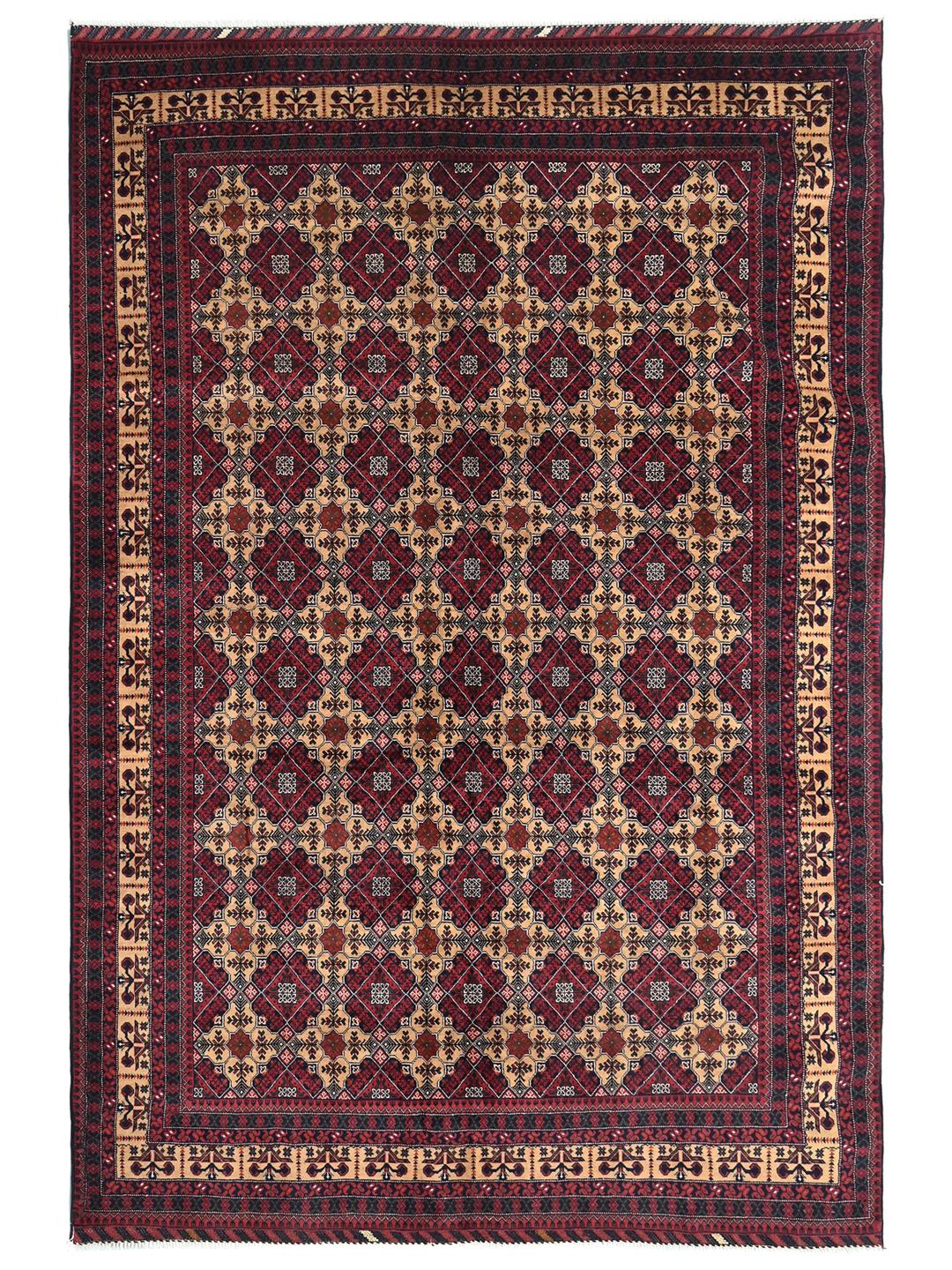 Kunduz rug from Afghanistan in red