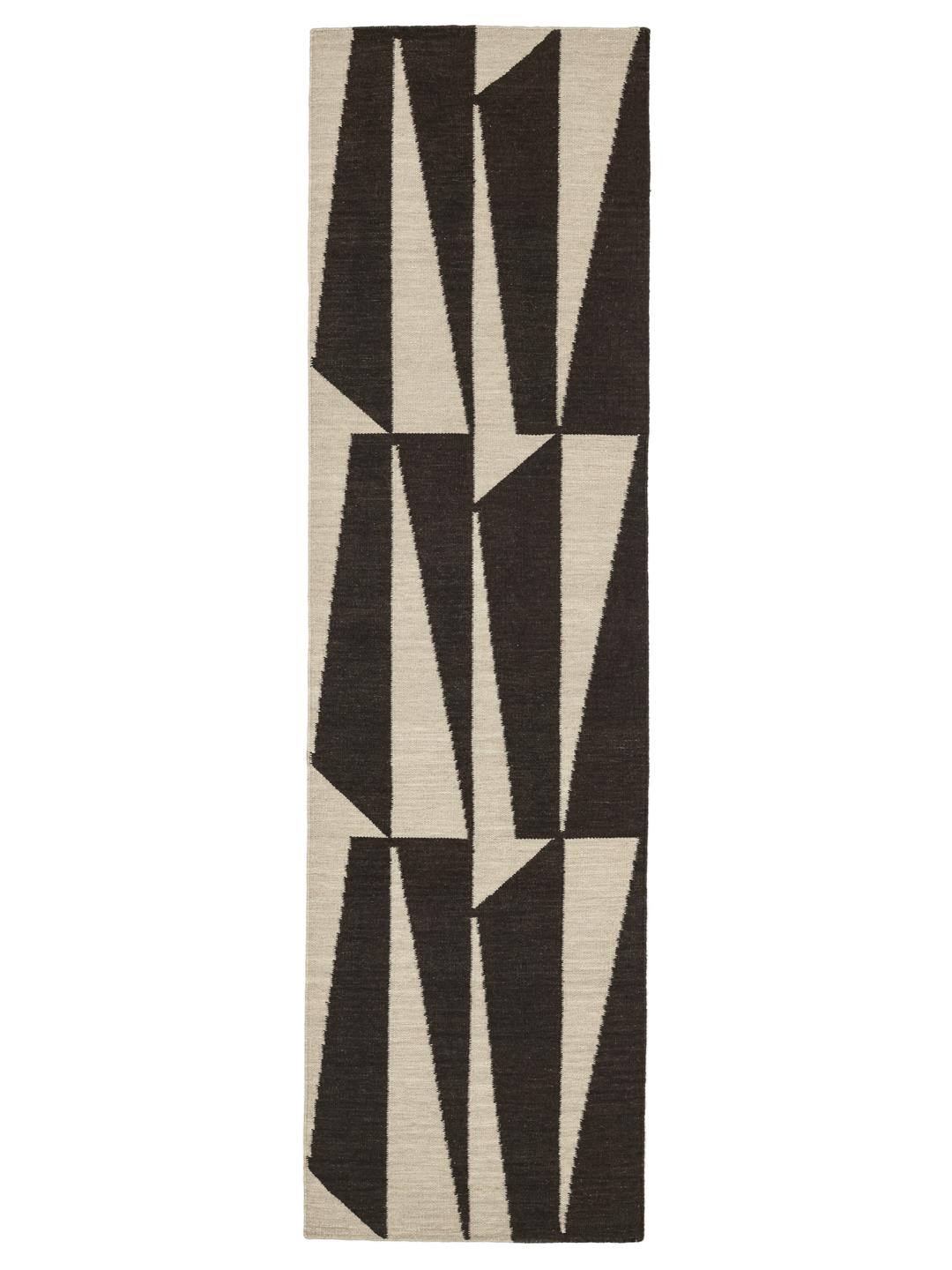 Vloerkleed in zwart en beige