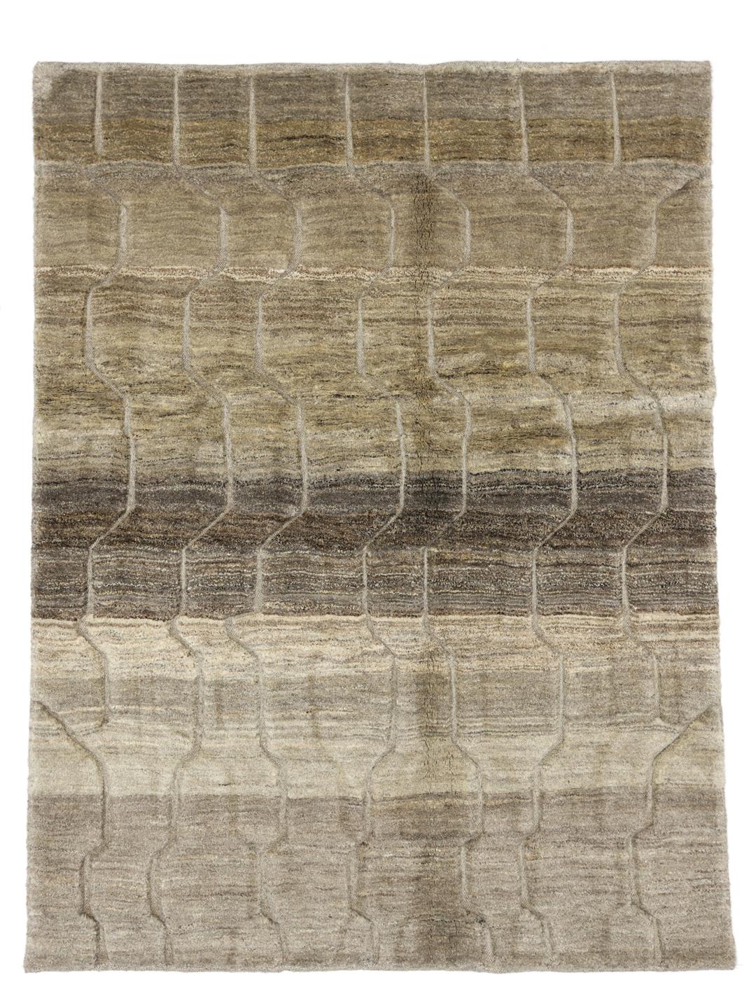 Handgeknoopt Marokkaans Berber kleed in neutrale beige tinten uit het Midden-Oosten