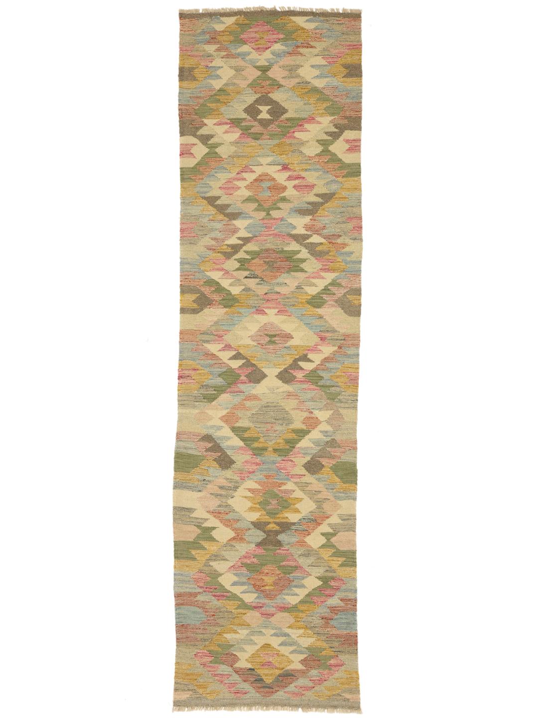 Handmade runner rug from Afghanistan in multicolor